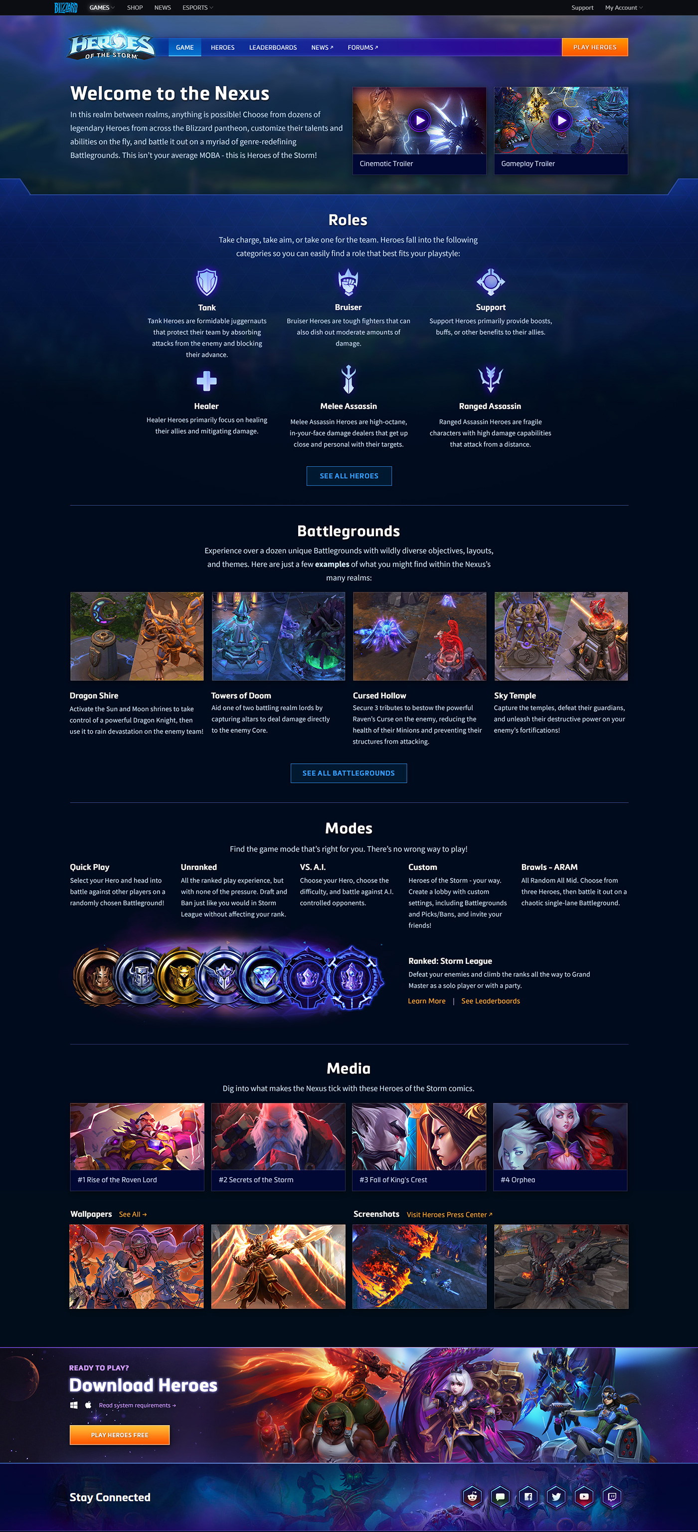 Screenshot of Heroes about page