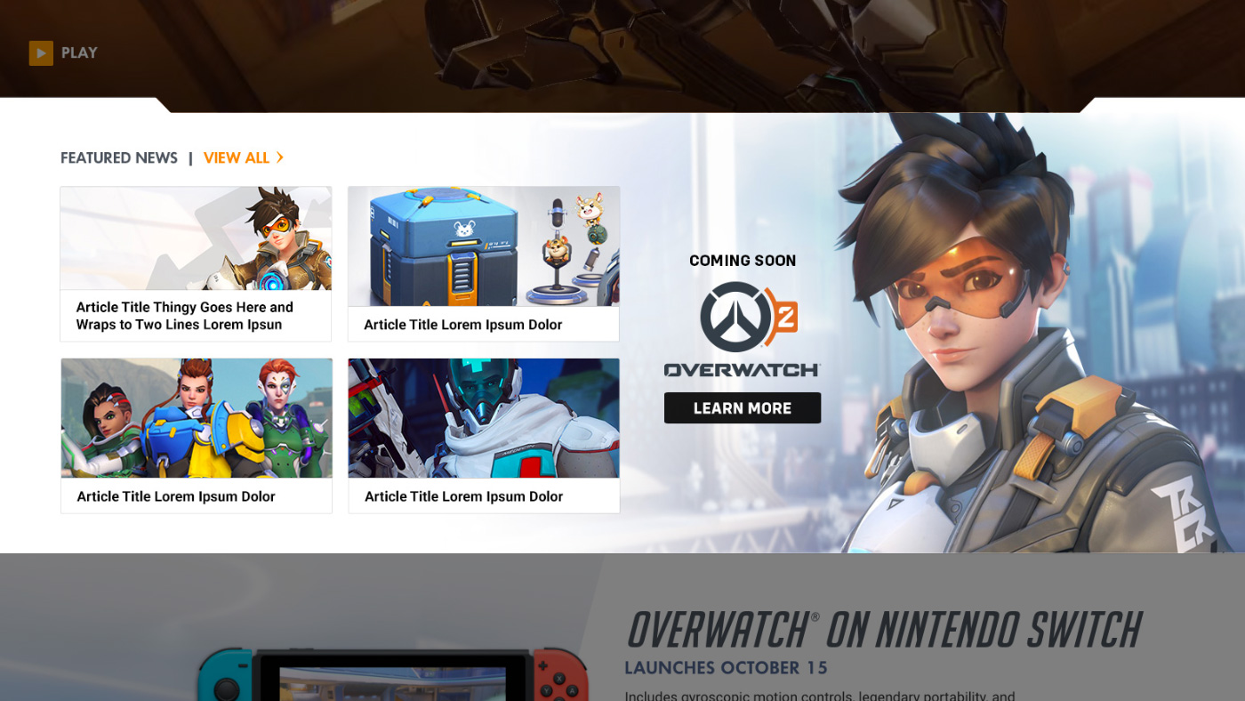 Screenshot of Overwatch 2 banner on Overwatch 1 site